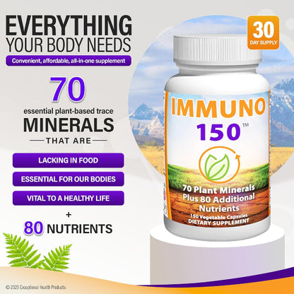 Immuno 150, Immune Support Supplement, 150 Vegetable Capsules